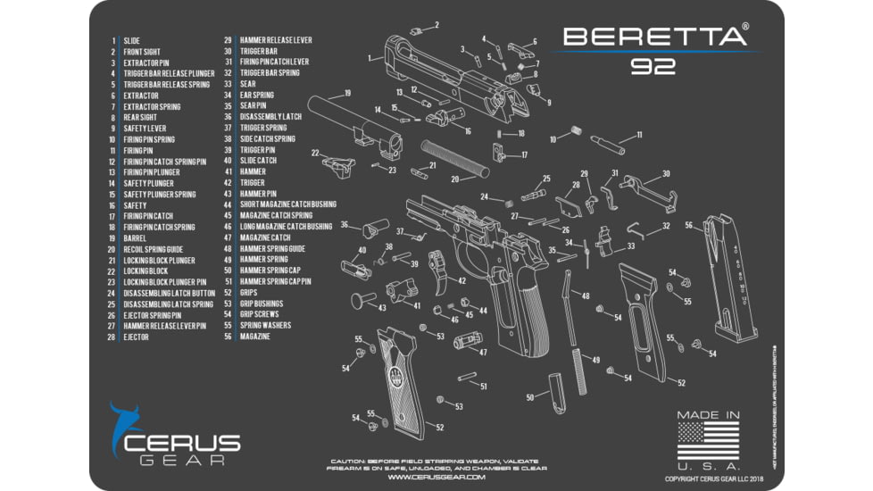 Cerus Gear BERETTA 92 SCHEMATIC PROMAT - CHARCOAL GRAY/CERUS BLUE 9DC1B2C0