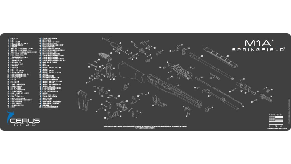 Cerus Gear SPRINGFIELD M1A SCHEMATIC RIFLE PROMAT - CHARCOAL GRAY/CERUS BLUE DE99141A