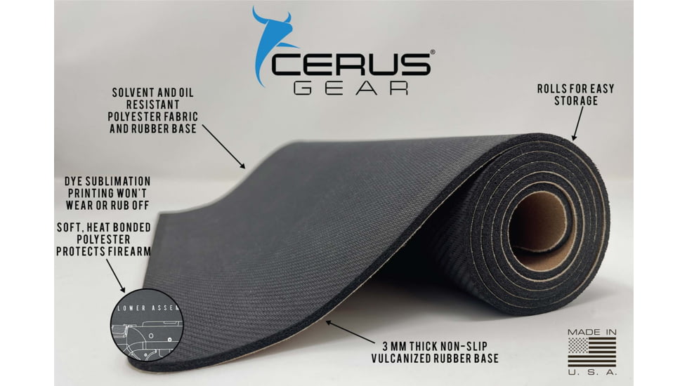 Cerus Gear SIG SAUER P220 SCHEMATIC HANDGUN MAT - CHARCOAL GRAY/CERUS BLUE, 17 X 12 F8126BDA
