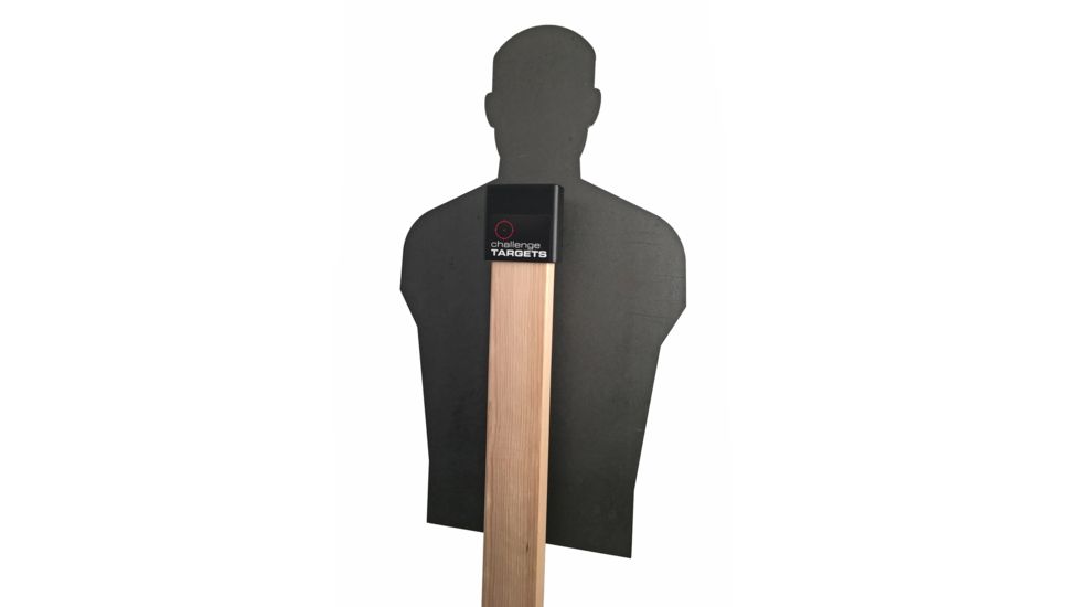 Challenge Targets Full Size Human Silhouette Rifle Target, Static Stand, Black, SS-RM-80059-R