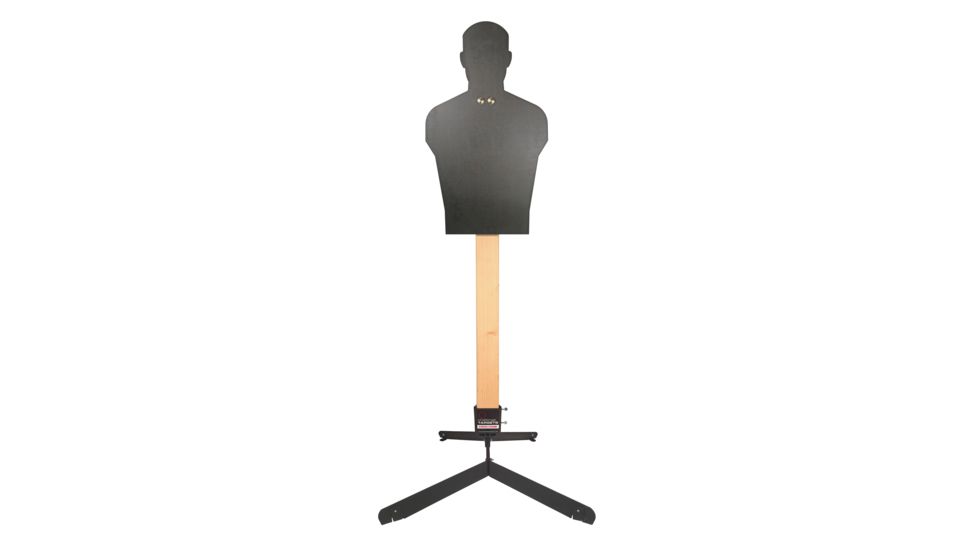 Challenge Targets Full Size Human Silhouette Rifle Target, Static Stand, Black, SS-RM-80059-R
