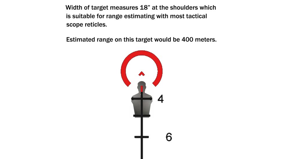 Challenge Targets Full Size Human Silhouette Rifle Target, Static Stand, Black, SS-RM-80059-R