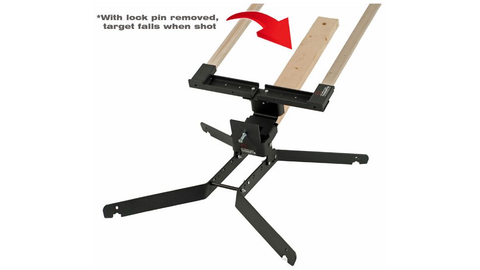 Challenge Targets Steel IPSC A Zone Handgun &amp; Rifle Target Holder with Heavy Base, Black PS-HD-TH-80019-R