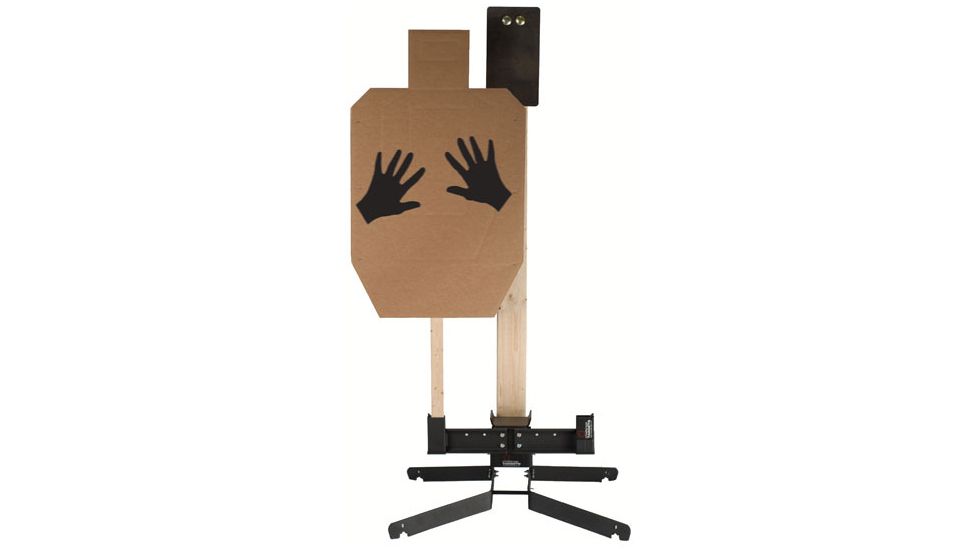 Challenge Targets Steel IPSC A Zone Handgun &amp; Rifle Target Holder with Heavy Base, Black PS-HD-TH-80019-R