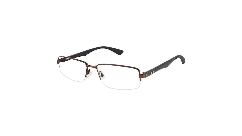 Champion Eyes 1005 Single Vision Prescription Eyeglasses - Frame MATTE BROWN, Size 54/16mm CU100503