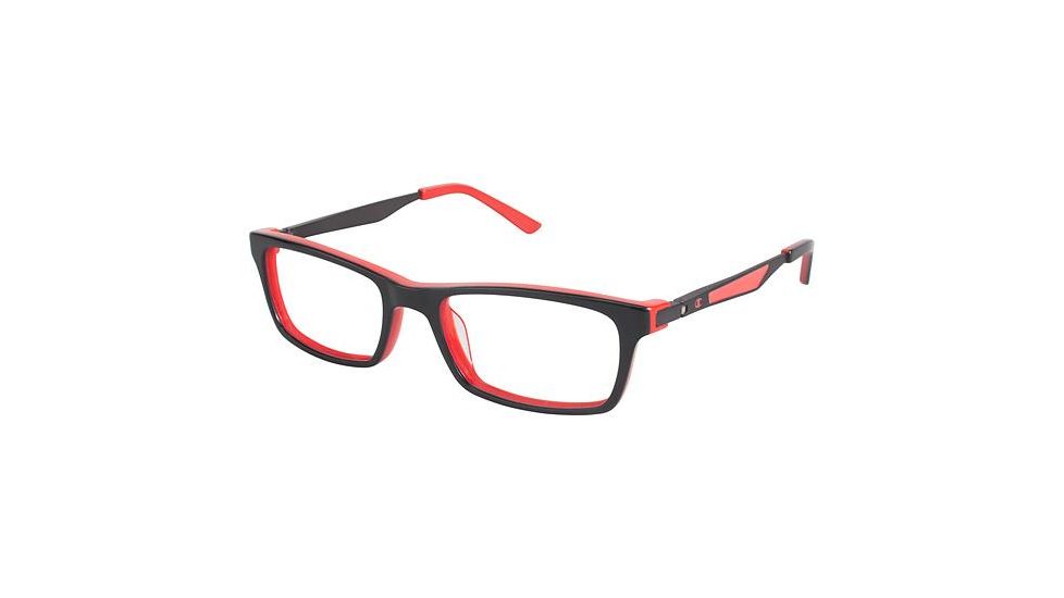Champion Eyes 7004 Single Vision Prescription Eyeglasses - Frame SHINY BLACK, Size 49/17mm CU700401