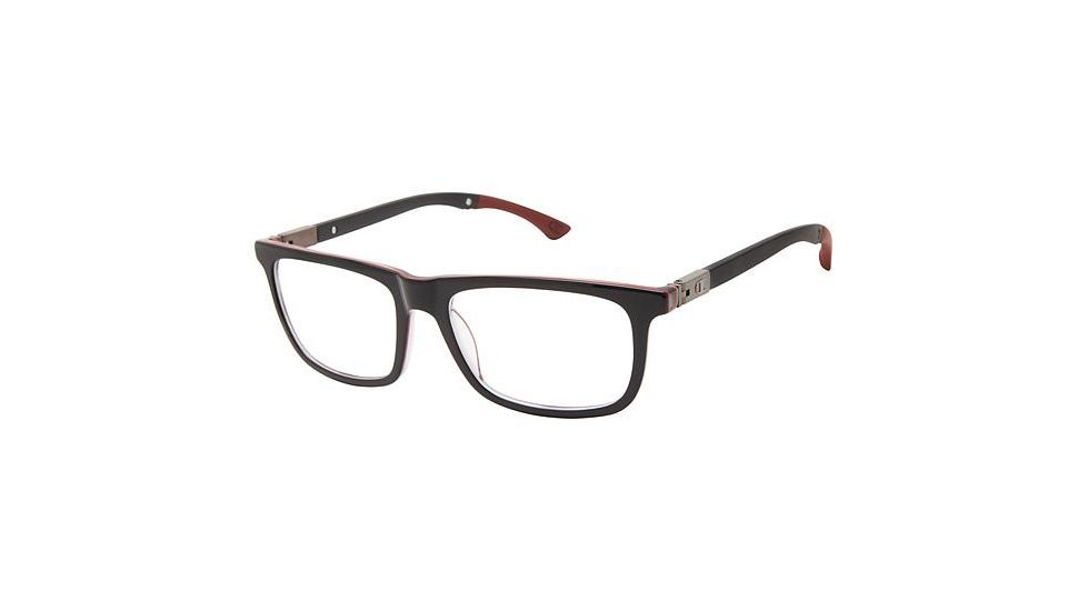 Champion GOODLUCK Progressive Prescription Eyeglasses - Frame BLACK/RED, Size 52/16mm CUGOODLUCK01