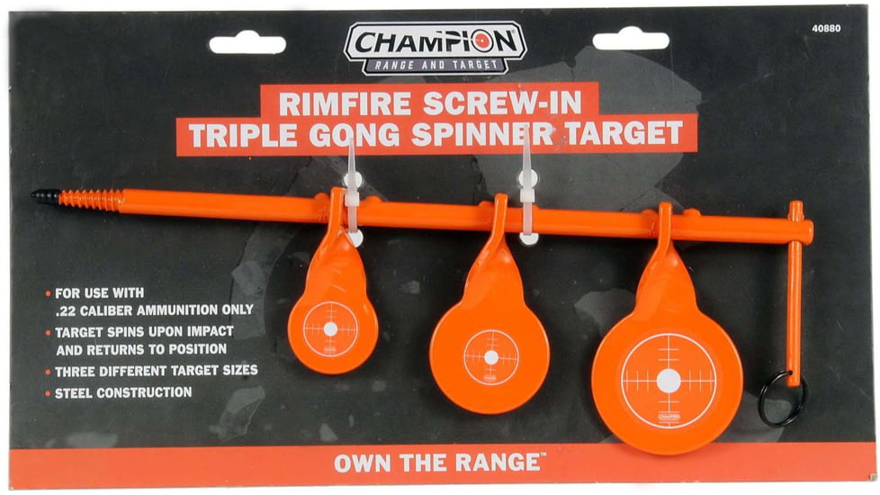 Champion Rimfire Screw-In Triple Spinner Target, Steel, 40880