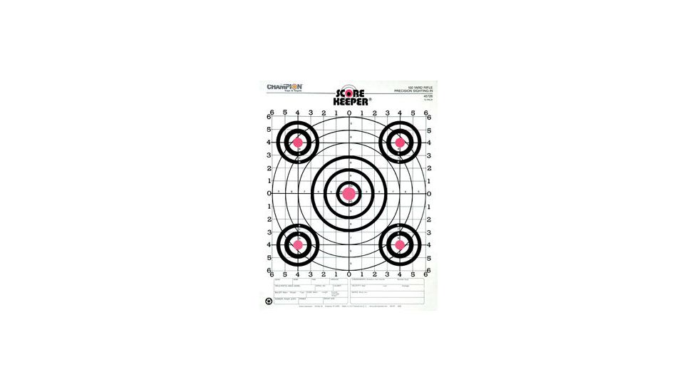 Champion Target 100yd Rifle Sight In Target Orange Bull