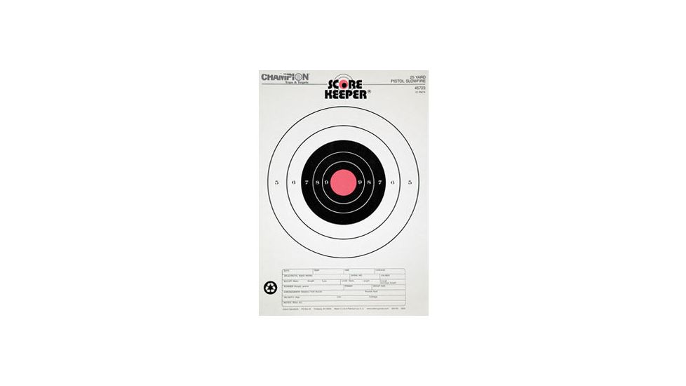 Champion Target 25yd Pistol Slowfire Target Orange Bull