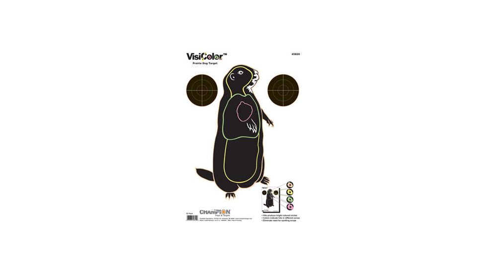 Champion Target VisiColor Prairie Dog High-Visibility Paper Targets