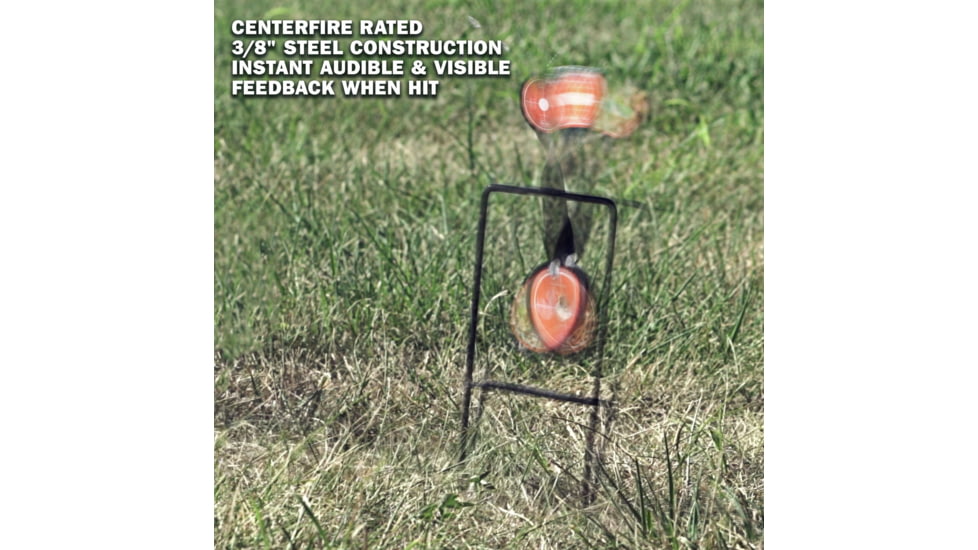 Champion Traps and Targets Centerfire Double Gong Spinner Steel Target, Orange, Small, 40875