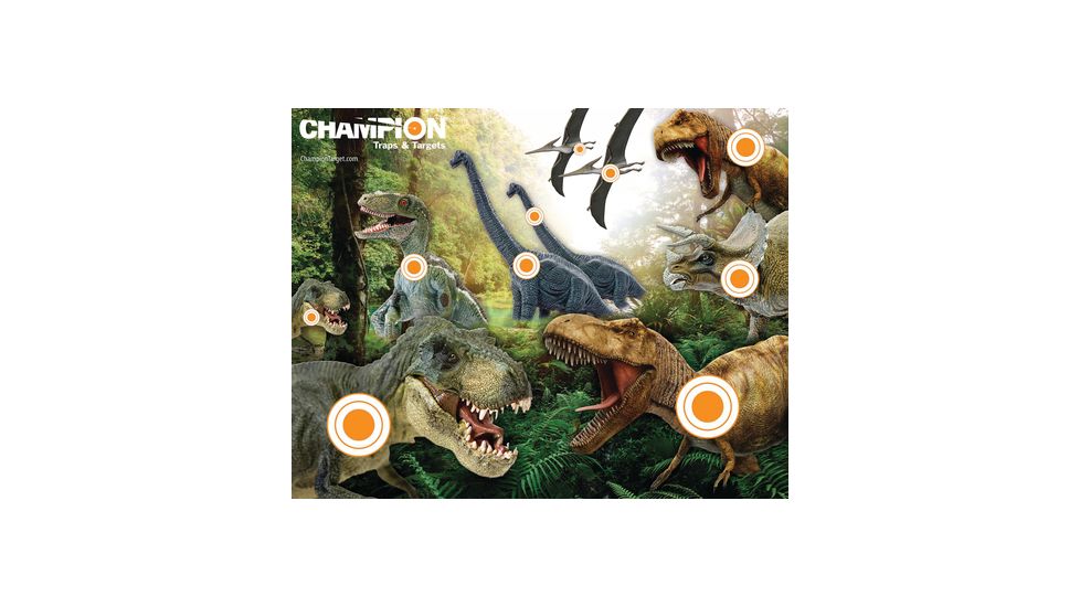 Champion Traps and Targets Full-Color Targets Dinosaur, 11x14 Inches, 12 Per Package