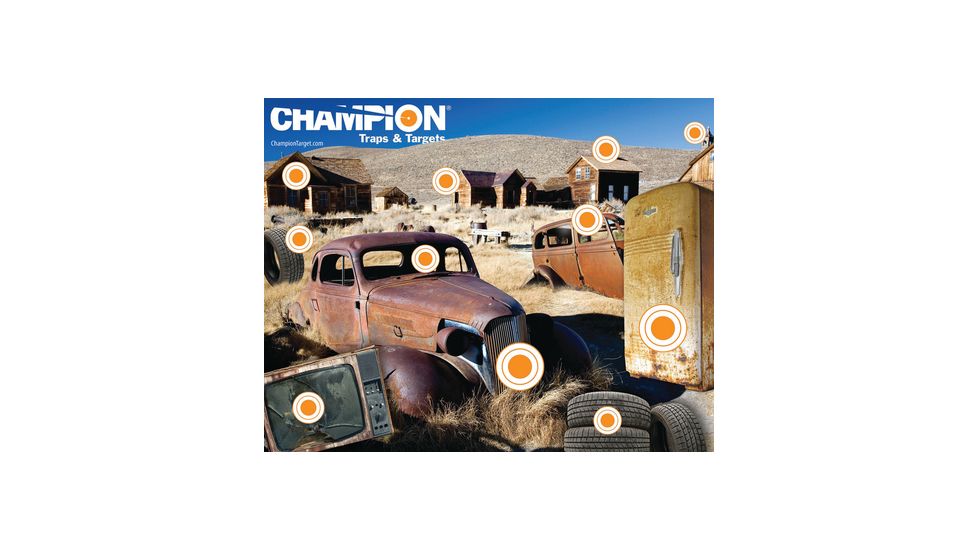Champion Traps and Targets Full-Color Targets Junkyard Plinker, 11x14 Inches, 12 Per Package, 01003802