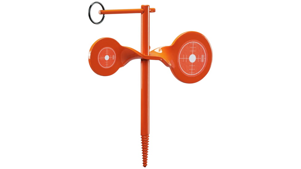 Champion Traps and Targets Rimfire Screw-In Double Gong Spinner Steel Target, Orange, Small, 40879