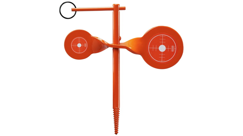 Champion Traps and Targets Rimfire Screw-In Double Gong Spinner Steel Target, Orange, Small, 40879
