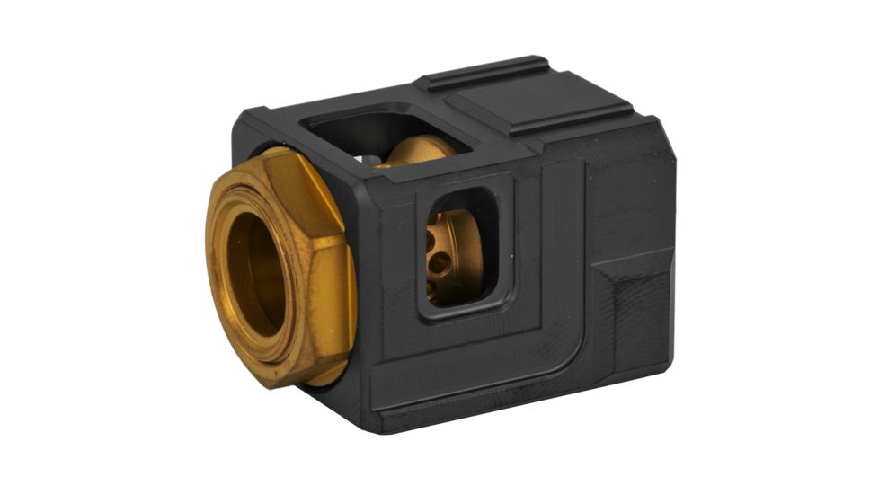 Chaos Gear Supply Official Qube compensator 1.25", Black/Gold CGSQUBECOMPBLKGLD