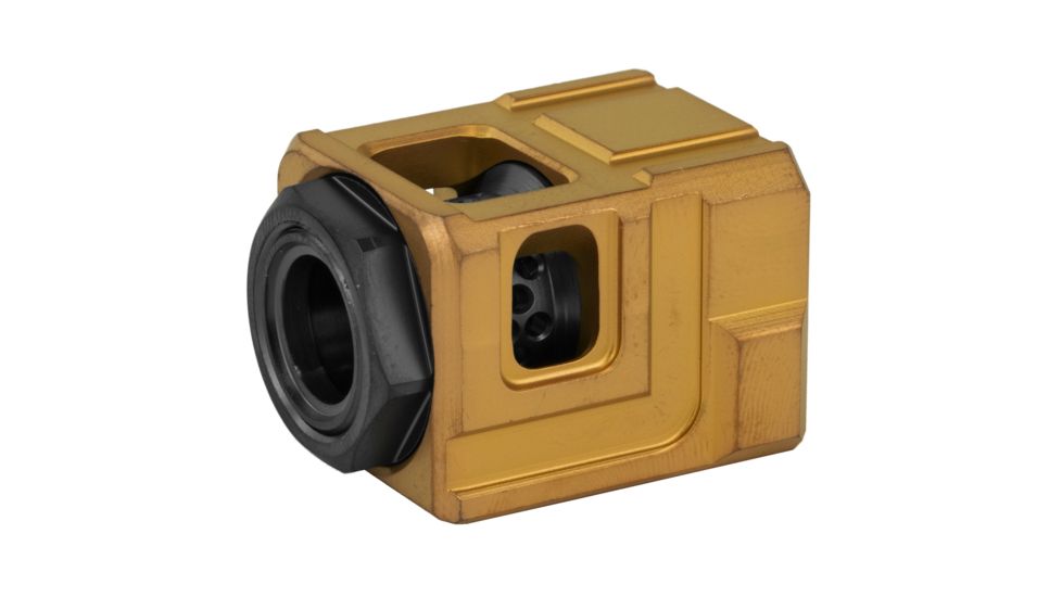 Chaos Gear Supply Official Qube compensator 1.25", Gold/Black CGSQUBECOMPGLDBLK