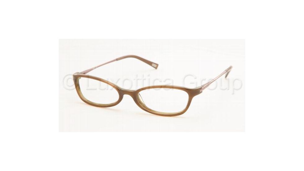 Chaps Eyeglass Frames CP3008, Brown Horn Frame w/Non-Rx 49 mm Diameter Lenses