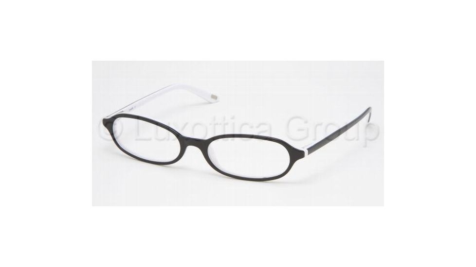 Chaps Eyeglass Frames CP3022, Black/White Frame w/Non-Rx 51 mm Diameter Lenses
