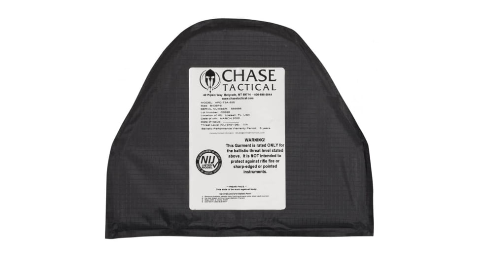Chase Tactical Genesis T3A-525 Level IIIA Armor Plate, Pair, Black, CT-SAI-GENESIS-DLT