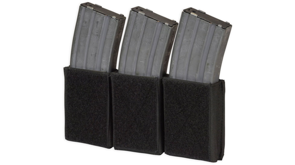 Chase Tactical Low-Vis Plate Carrier M1 w/ Triple Velcro 5.56 Mag Pouch, Black, X-Large, NSN NONE, CT-10LVPCM1-BK-XL