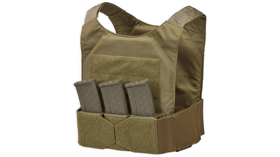 Chase Tactical Low-Vis Plate Carrier M1 w/ Triple Velcro 5.56 Mag Pouch, Ranger Green, Regular, NSN NONE, CT-10LVPCM1-RG