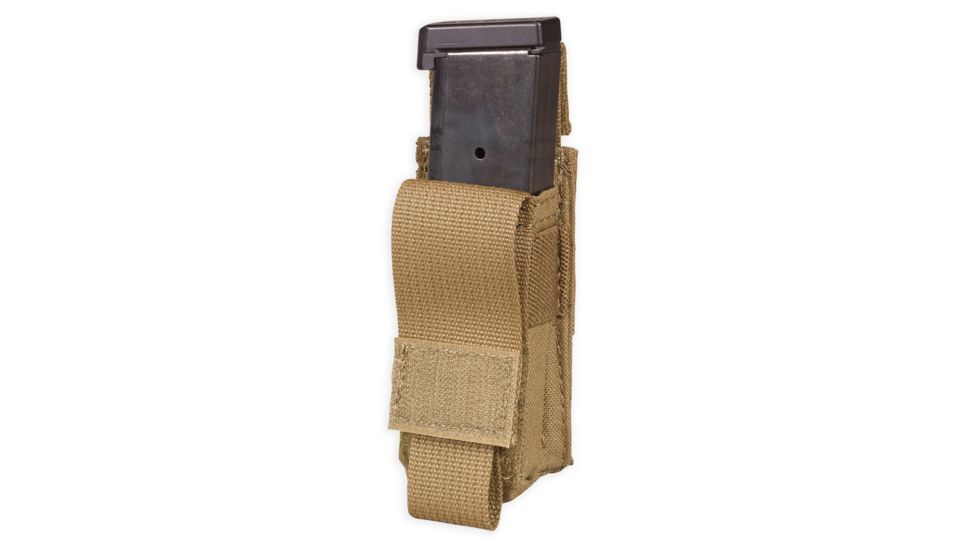 Chase Tactical Single Pistol Mag Pouch, Coyote Tan, One Size, NSN NONE, CT-20PMP1-CT