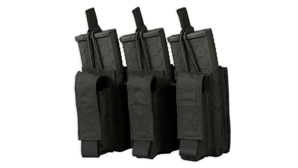 Chase Tactical Triple Kangaroo Mag Pouch, 5.56/Pistol, Black, One Size, NSN NONE, CT-20K5PMP3-BK