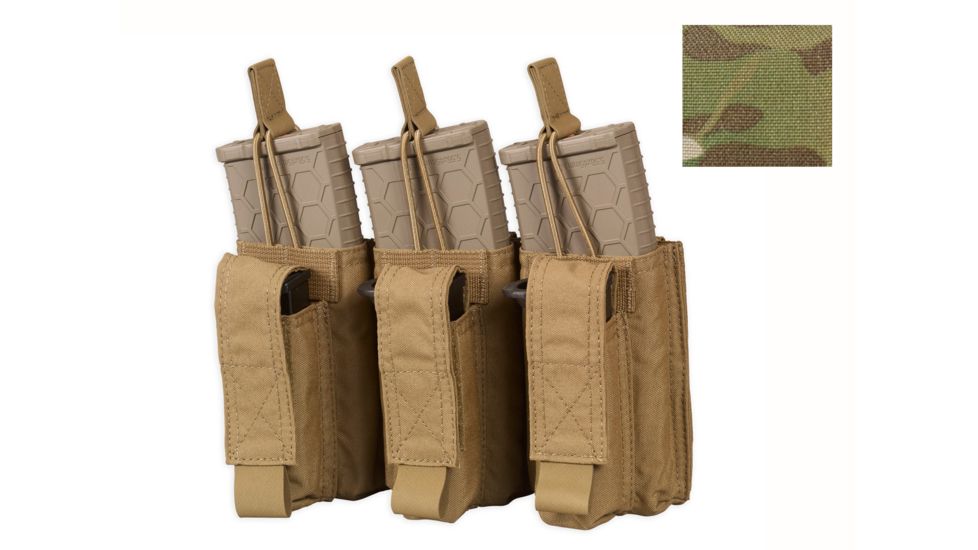 Chase Tactical Triple Kangaroo Mag Pouch, 5.56/Pistol, Multicam, One Size, NSN NONE, CT-20K5PMP3-MC