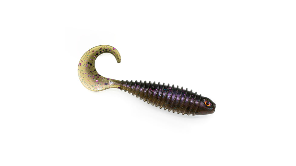 Chasebaits Curly Bait Soft Bait, 8, 3in, Plum, CB3-104