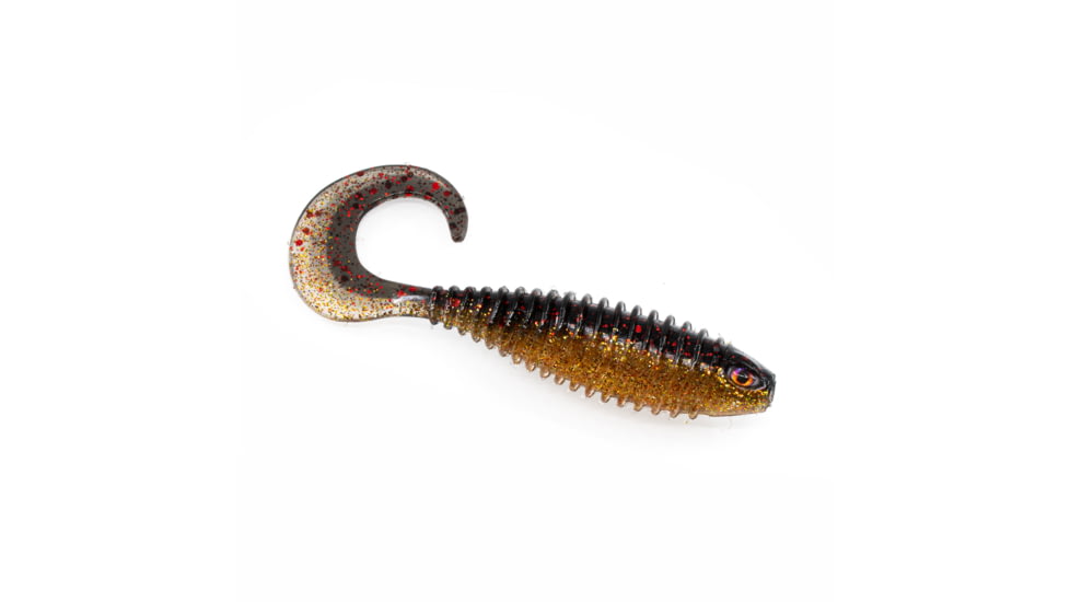 Chasebaits Curly Bait Soft Bait, 8, 4in, Blood Gold, CB4-103