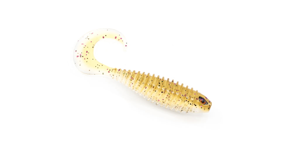 Chasebaits Curly Bait Soft Bait, 8, 4in, Golden Shiner, CB4-109