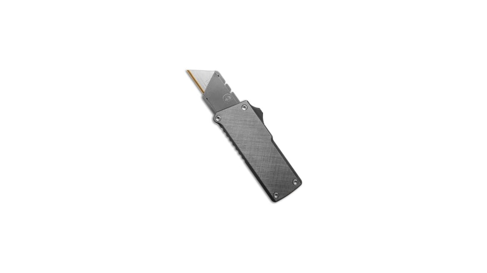 Chaves Knives OTF Folding Knife, Gray Handle, Cross-Hatch, Gray/Gray, 5.25 inch, BHQ-217653