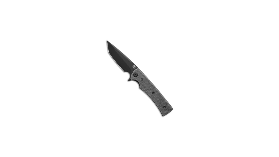 Chaves Knives Liberation Street Folding Knife, 3.50in, ELMAX, Tanto Blade, Micarta, Black Handle, Black/Black, 7.63 inch, BHQ-223725