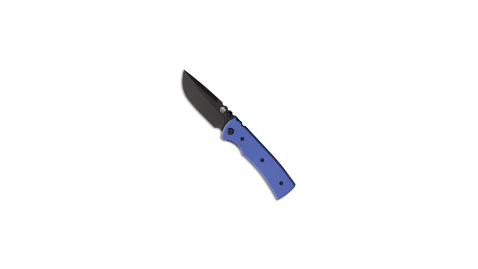 Chaves Knives Chaves Redencion 229 Blue Label Drop Point Knife Blue G-10 3.5" Black PVD, Blue, Elmax, adult, BHQ-231235