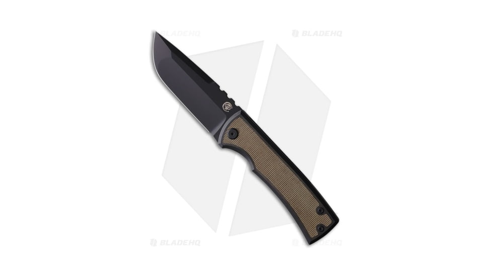 Chaves Knives Redencion 229 Folding Knife, 3.63in, Bohler M390 Stainless Steel, Drop Point Blade, Micarta, Titanium Green Handle, w/ Inlays On One Sides, Black/Green, 8.22in, BHQ-194007