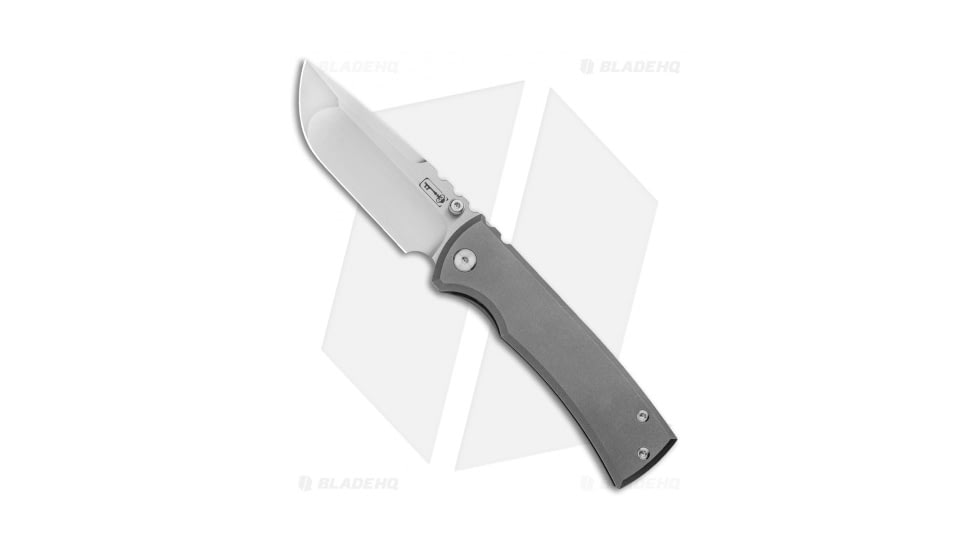 Chaves Knives Redencion 229 Folding Knife, 3.63in, Bohler M390 Stainless Steel, Drop Point Blade, Titanium Gray Handle, w/ Hand Satin, Steel/Gray, 8.22in, BHQ-102160