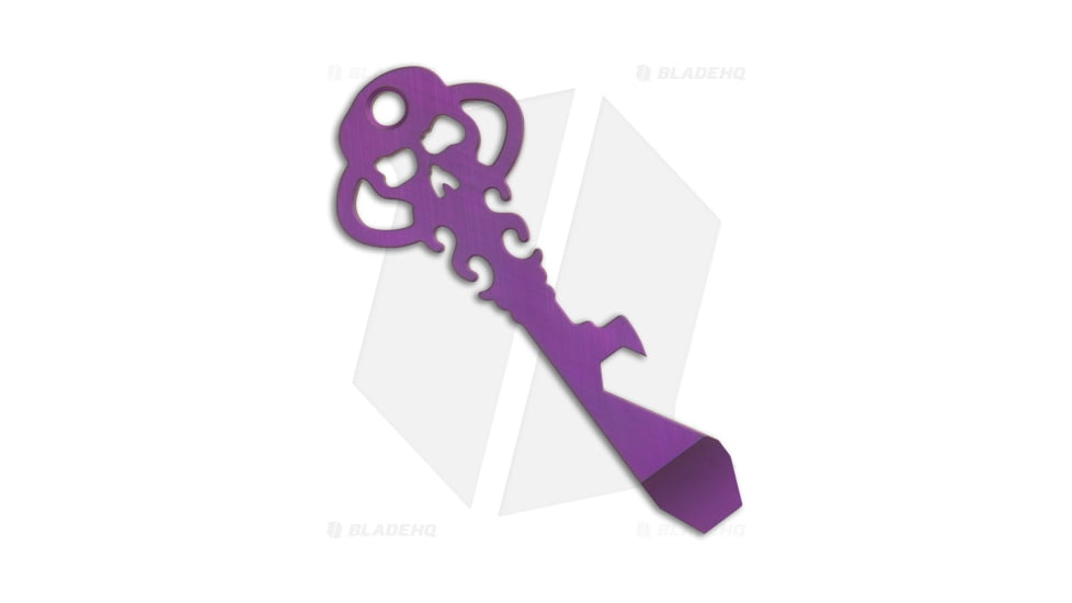 Chaves Knives Skeleton Key Tool Prybar Multi-Tool, Purple Handle, High Voltage Purple Titanium Crosshatch, Purple, One Size, BHQ-187566