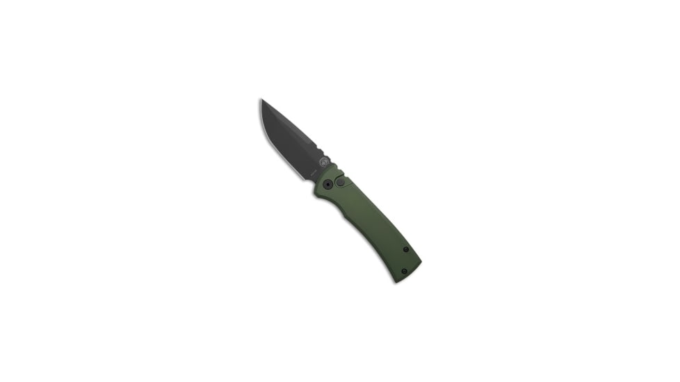 Chaves Knives Redencion Automatic Folding Knife, 3.375in, CPM S35VN, Tanto Blade, Aluminum, Green Handle, Green/Black, 7.875 inch, BHQ-218192