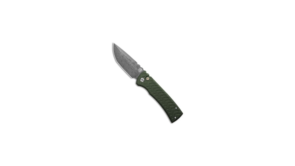 Chaves, Pro-Tech Chaves Knives Redencion Automatic Knife Tread Green Aluminum 3.4" Damascus, Green, Damascus, adult, BHQ-233384