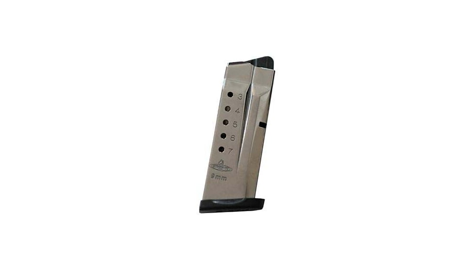 Check-Mate Industries Smith &amp; Wesson M&amp;P Shield 9mm Luger 7 Round Pistol Magazine, Silver, CM9SHD7