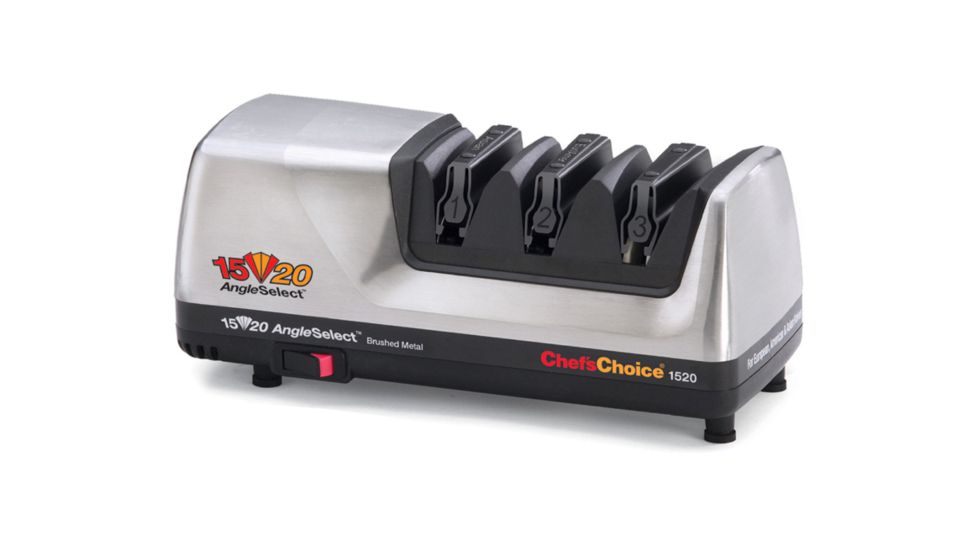Chef's Choice Angleselect Diamond Hone 1520 Knife Sharpener, Brushed Metal, 12 x 6.25 x 6 0115207