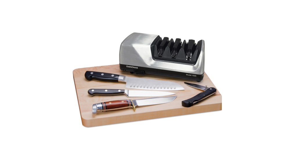 Chef's Choice Angleselect Diamond Hone 1520 Knife Sharpener, 12 x 6.25 x 6, Brushed Metal, 0115207