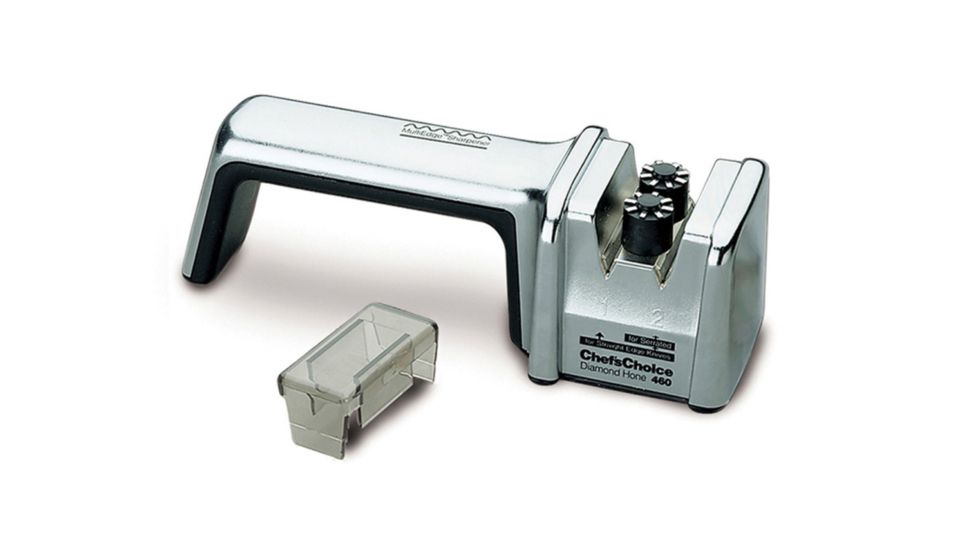 Chef's Choice Diamond Hone 460 Manual Knife Sharpener For All Edges, Clam Pack, Chrome, 11 x 4.5 x 2.5 4609700