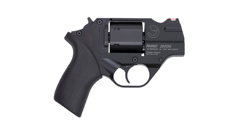 Chiappa Firearms Rhino 200D DAO Revolver w/Holster, .357 Magnum/.38 Special, 2in Barrel, Fixed Fiber Optic Front Sight, Black Frame, Rubber Grip, 6 Round Cylinder, CF340217
