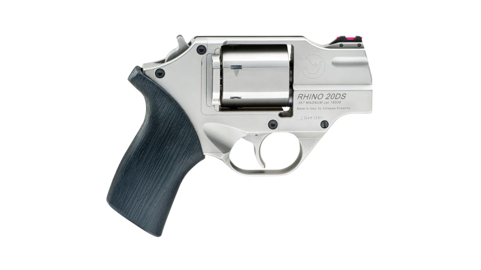 Chiappa Firearms Rhino 200DS Revolver w/Holster, .357 Magnum/.38 Special, 2in Barrel, Fixed Fiber Optic Front Sight, Nickel Frame, Rubber Grip, 6 Round Cylinder, CF340218
