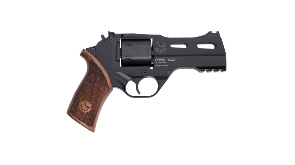 Chiappa Firearms Rhino 40DS Revolver, .357 Magnum/.38 Special, 4in Barrel, Fixed Fiber Optic Front Sight, Black Frame, Wood Grip, 6 Round Cylinder, 340219