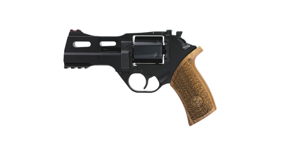 Chiappa Firearms Rhino 40DS Revolver, 9mm Luger, 4in Barrel, Fixed Fiber Optic Front Sight, Black Frame, Wood Grip, 6 Round Cylinder, 340165