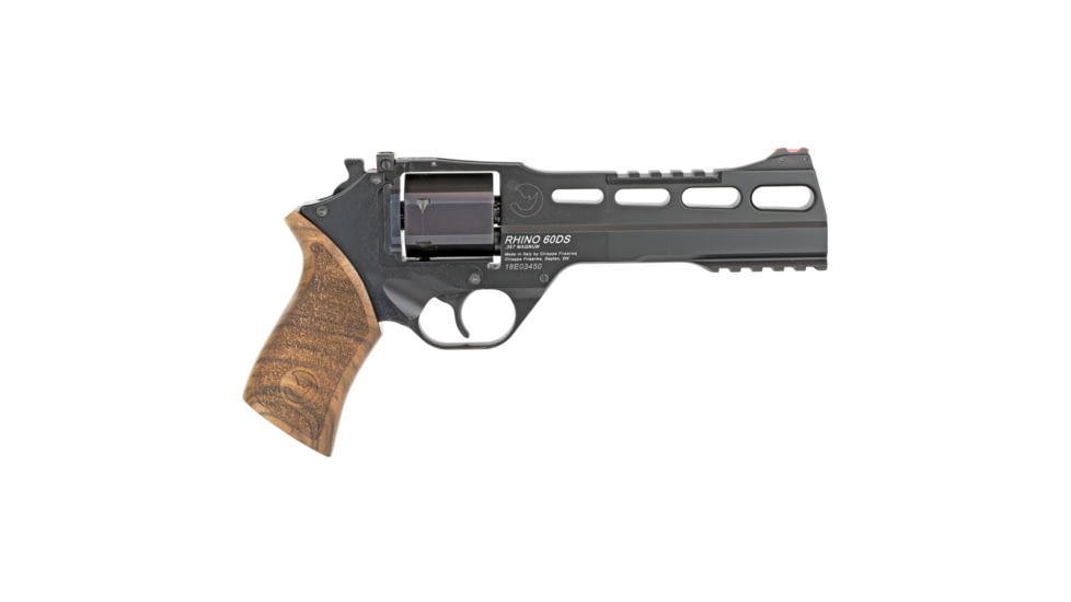 Chiappa Firearms Rhino 60SA Revolver, .357 Magnum/.38 Special, 6in Barrel, Fixed Fiber Optic Front Sight, Black Frame, Wood Grip, 6 Round Cylinder, CF340248